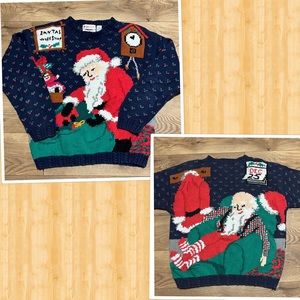 Vintage Christmas Appleseed’s Knitted by Hand Sweater Sz M